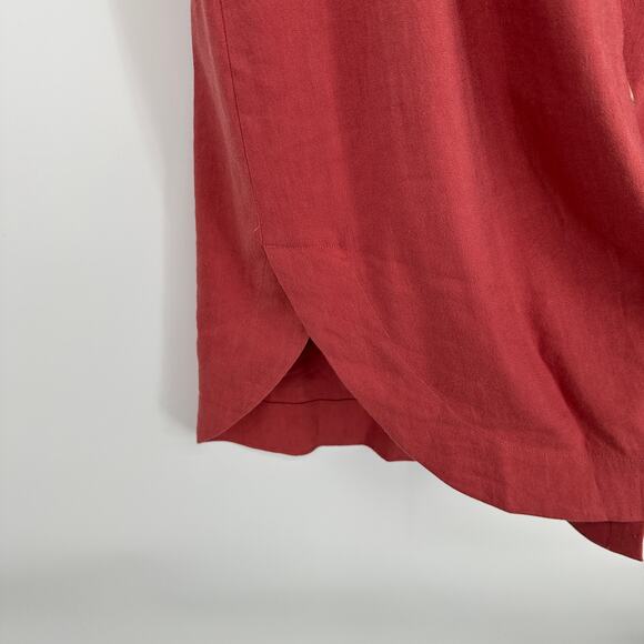 Soft Surroundings Fontana Linen Blend Button Up Midi Dress Preppy Womens PM - Picture 7 of 11